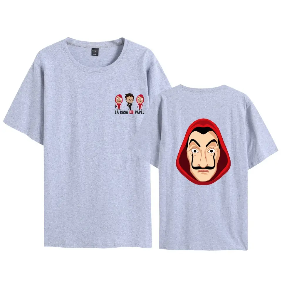 Men Women Black T-Shirt La Casa en Papel Mask Print - Image 8