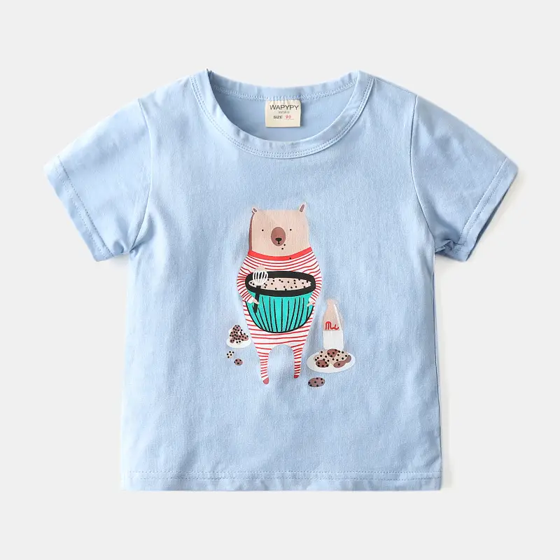 Yellow Kids T-Shirt with Dinosaur Print Crew Neck