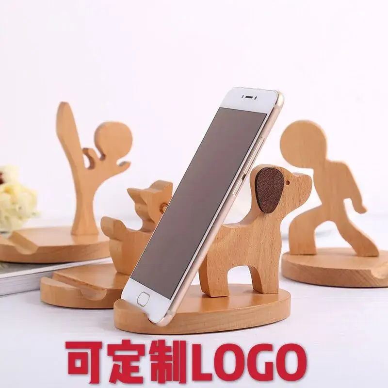 Wooden Cartoon Dog Mobile Phone Holder for Desk - Image 13