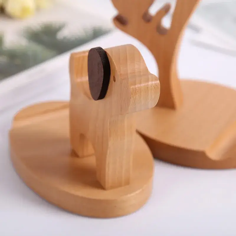 Wooden Cartoon Dog Mobile Phone Holder for Desk - Image 14