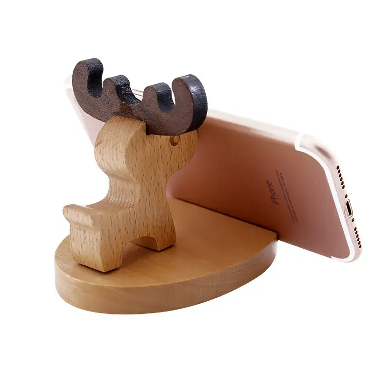 Wooden Cartoon Dog Mobile Phone Holder for Desk - Image 16