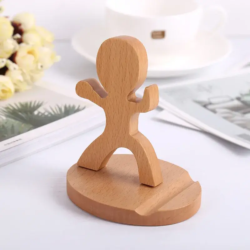 Wooden Cartoon Dog Mobile Phone Holder for Desk - Image 5