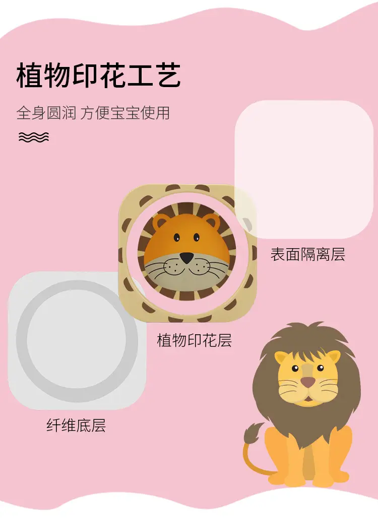 Cute Cartoon Bamboo Bowl for Kids 14cm Square — feature 4
