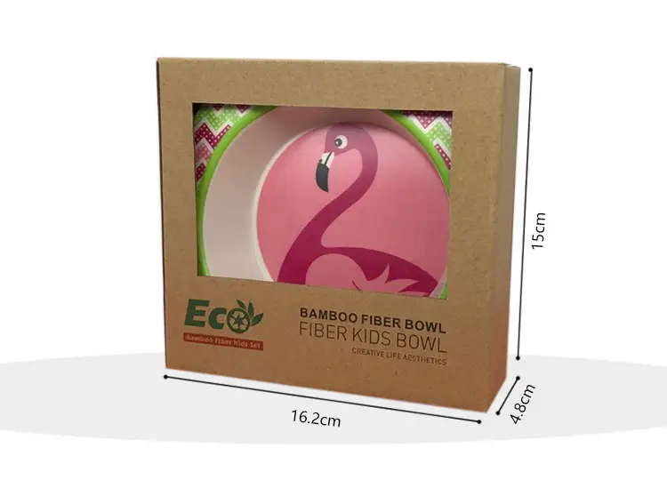 Cute Cartoon Bamboo Bowl for Kids 14cm Square — feature 6
