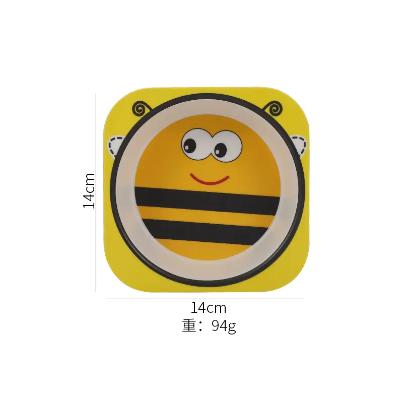 Cute Cartoon Bamboo Bowl for Kids 14cm Square - Image 6