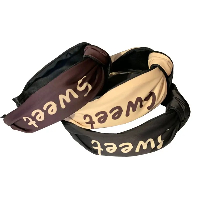 Black Korean Letter Hair Clip with Knotted Design