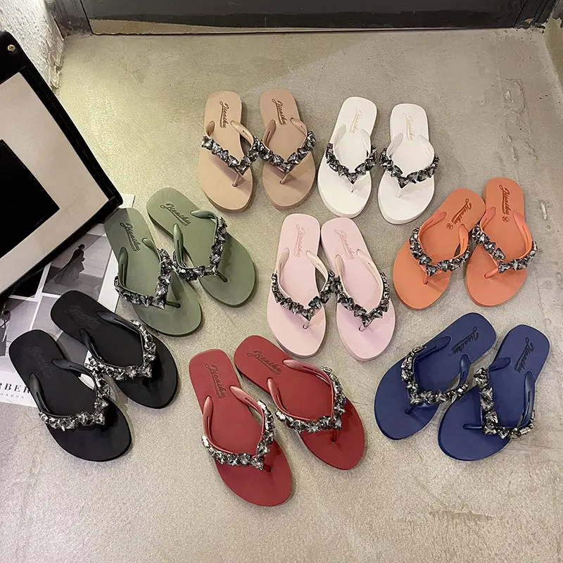 Women's Diamond Rhinestone Triangular Slippers Summer