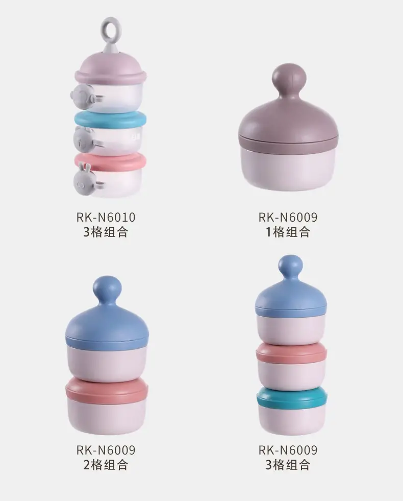 Portable Milk Powder Box for Babies, 3-Layer Side Opening, Blue & Pink — feature 12