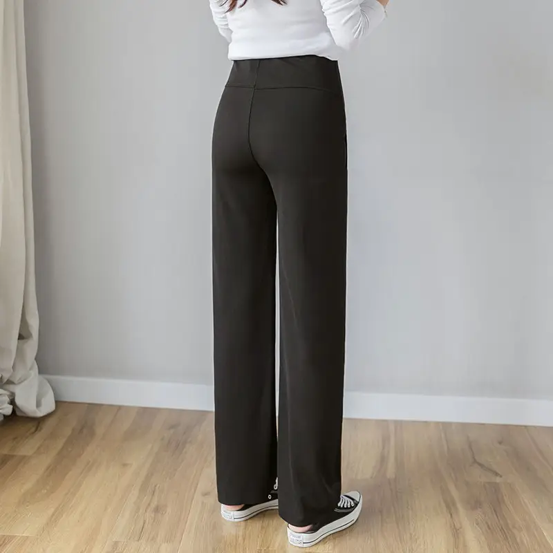 Maternity Wide Leg Pants Black Loose Fit — feature 14