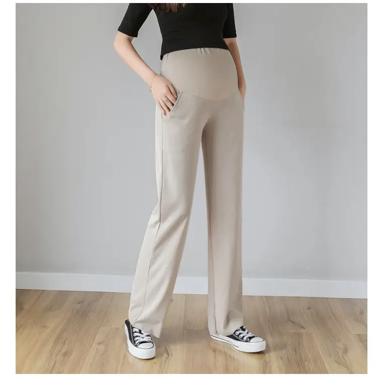 Maternity Wide Leg Pants Black Loose Fit — feature 18