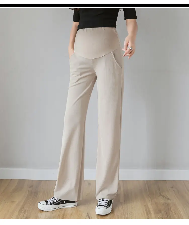 Maternity Wide Leg Pants Black Loose Fit — feature 23