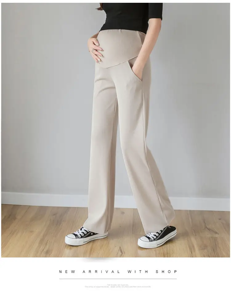 Maternity Wide Leg Pants Black Loose Fit — feature 24