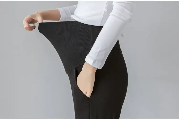 Maternity Wide Leg Pants Black Loose Fit — feature 30