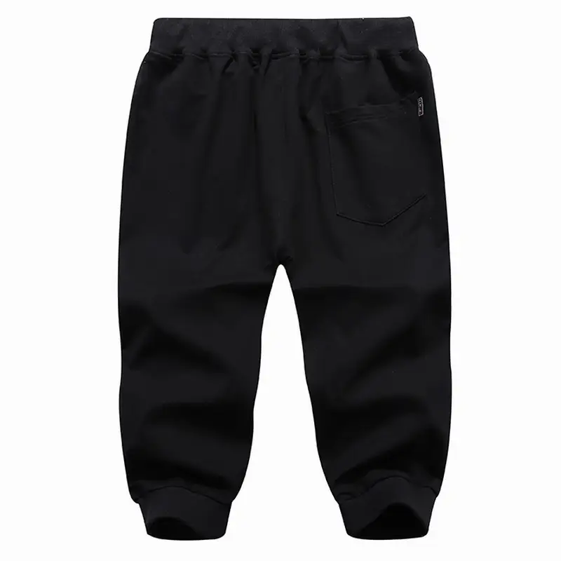 Men Grey Cropped Sweatpants with Zip Pockets - Image 8