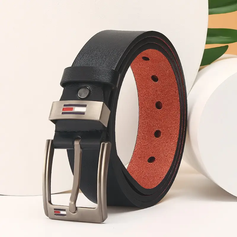 Men's Brown Leather Belt with Silver Buckle - Image 9