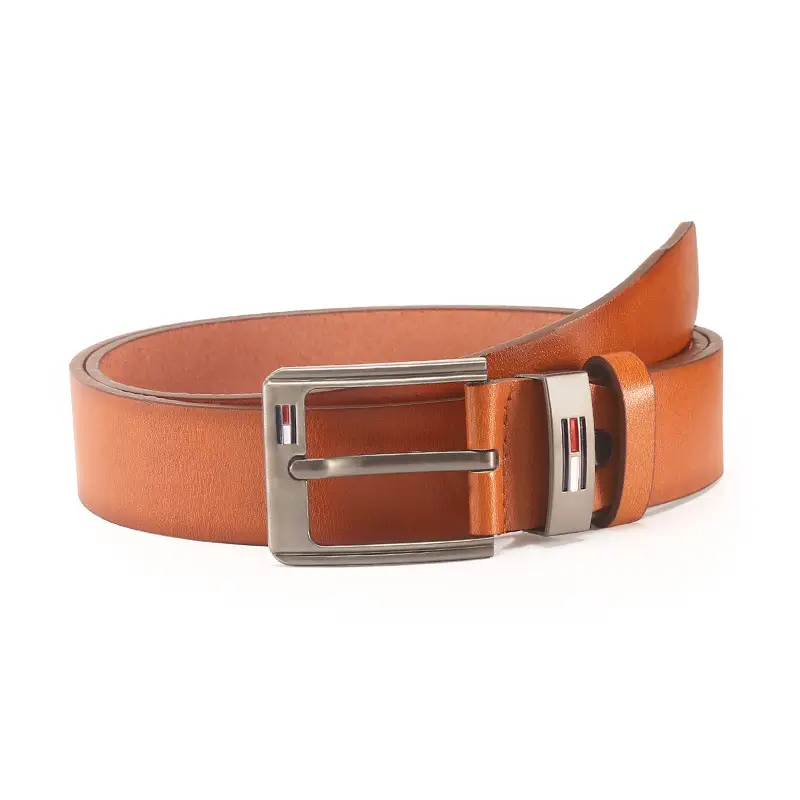 Men's Brown Leather Belt with Silver Buckle - Image 10