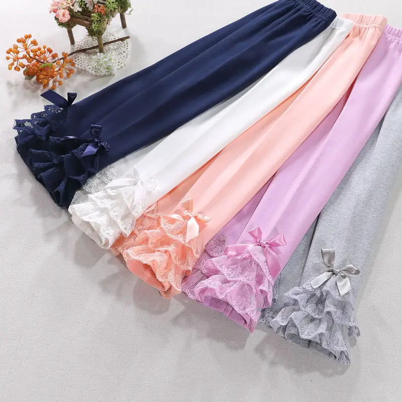 Girls Pink Lace Leggings Large Spring Autumn Wear