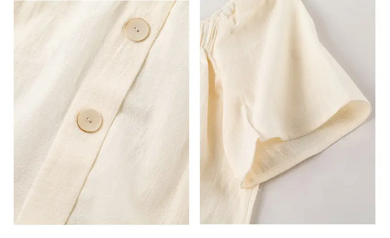 Girls Cotton Button Top 2025 Single Breasted 180g — feature 16