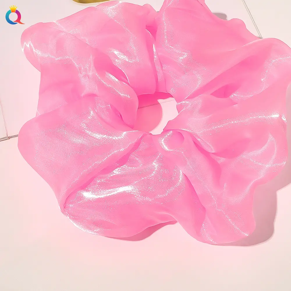 Green Silk Hair Scrunchie for Women