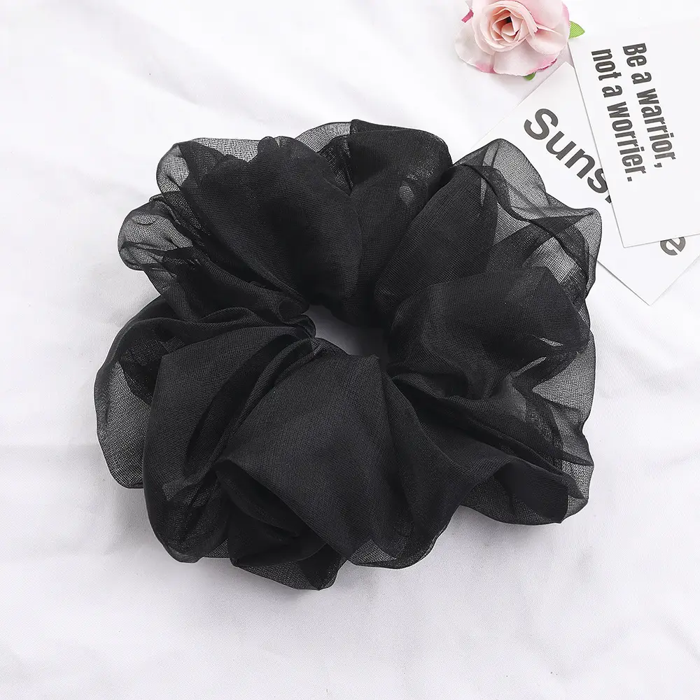 Green Silk Hair Scrunchie for Women