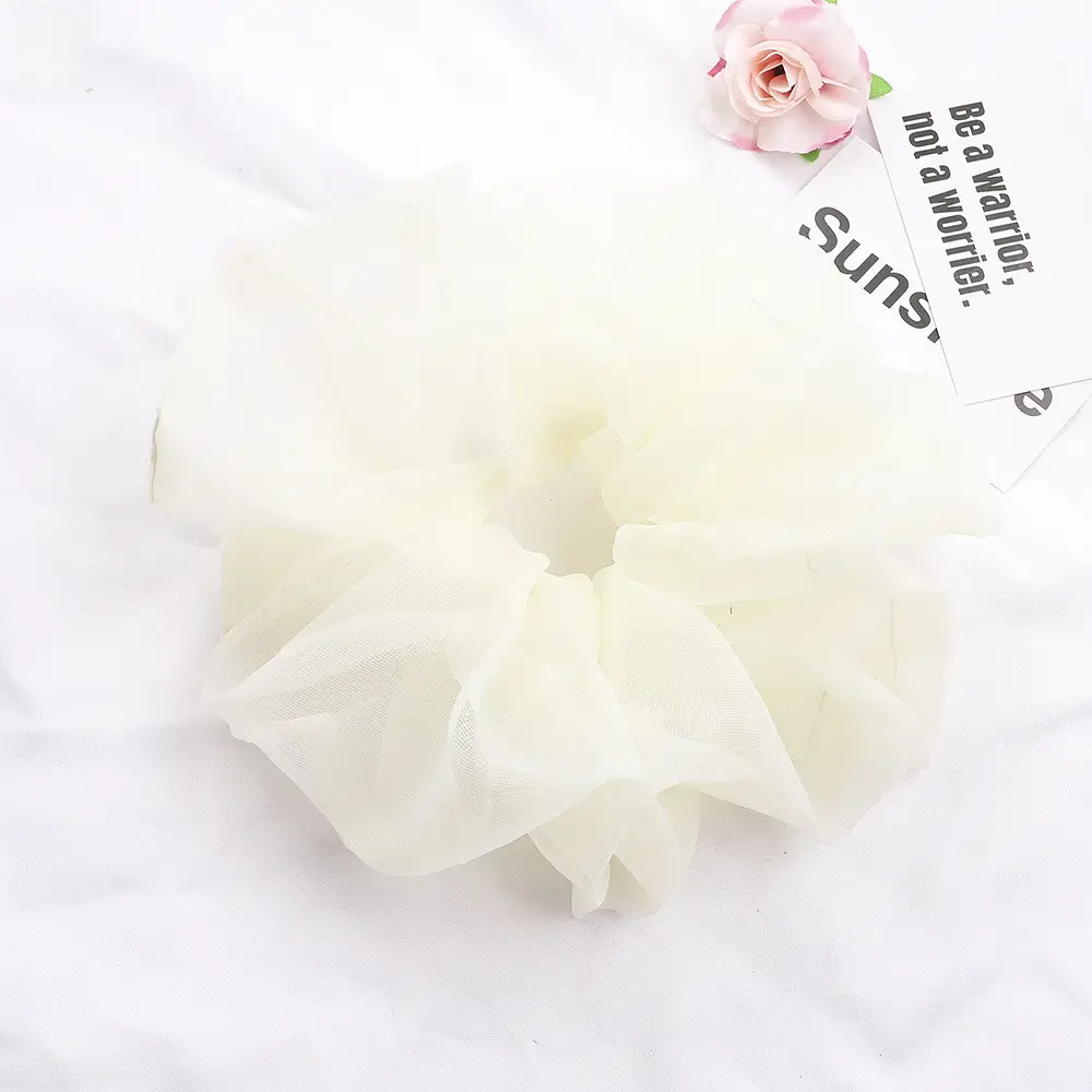Green Silk Hair Scrunchie for Women