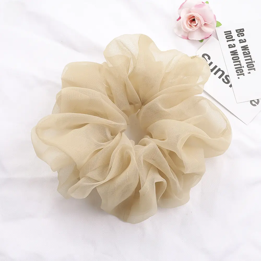 Green Silk Hair Scrunchie for Women