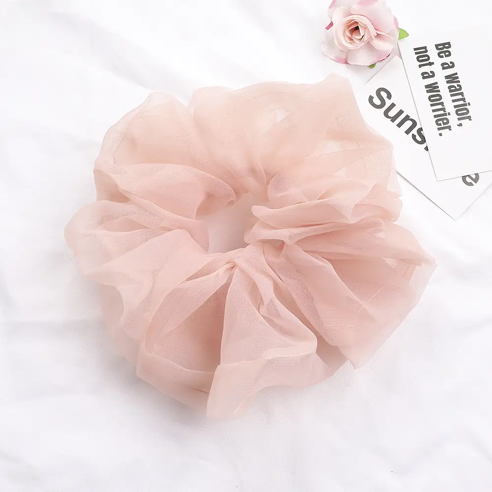 Green Silk Hair Scrunchie for Women