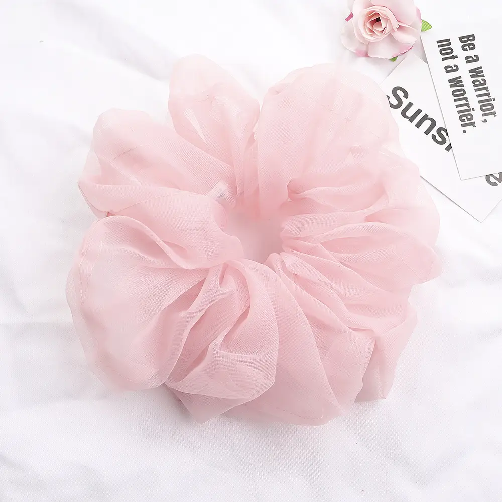 Green Silk Hair Scrunchie for Women