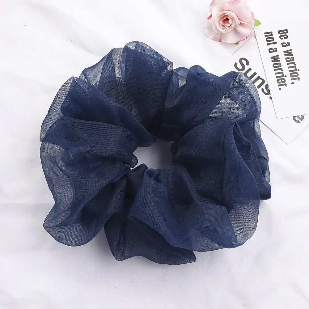 Green Silk Hair Scrunchie for Women