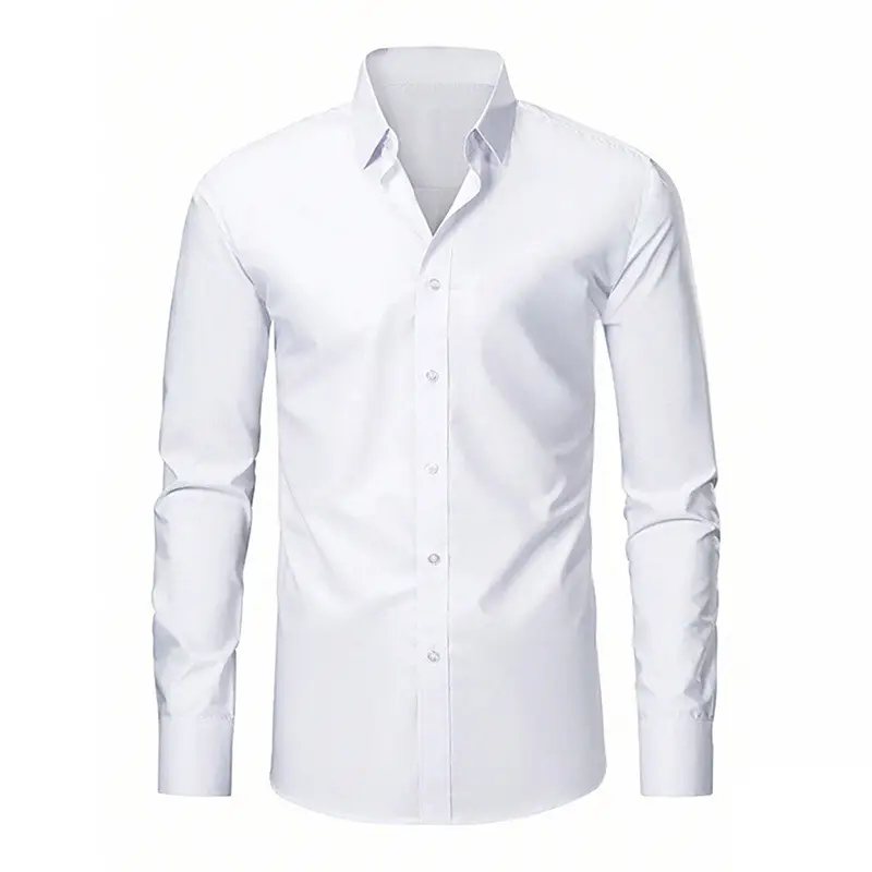 Men's Long Sleeve Black Business Shirt 2-720 Black - Image 17