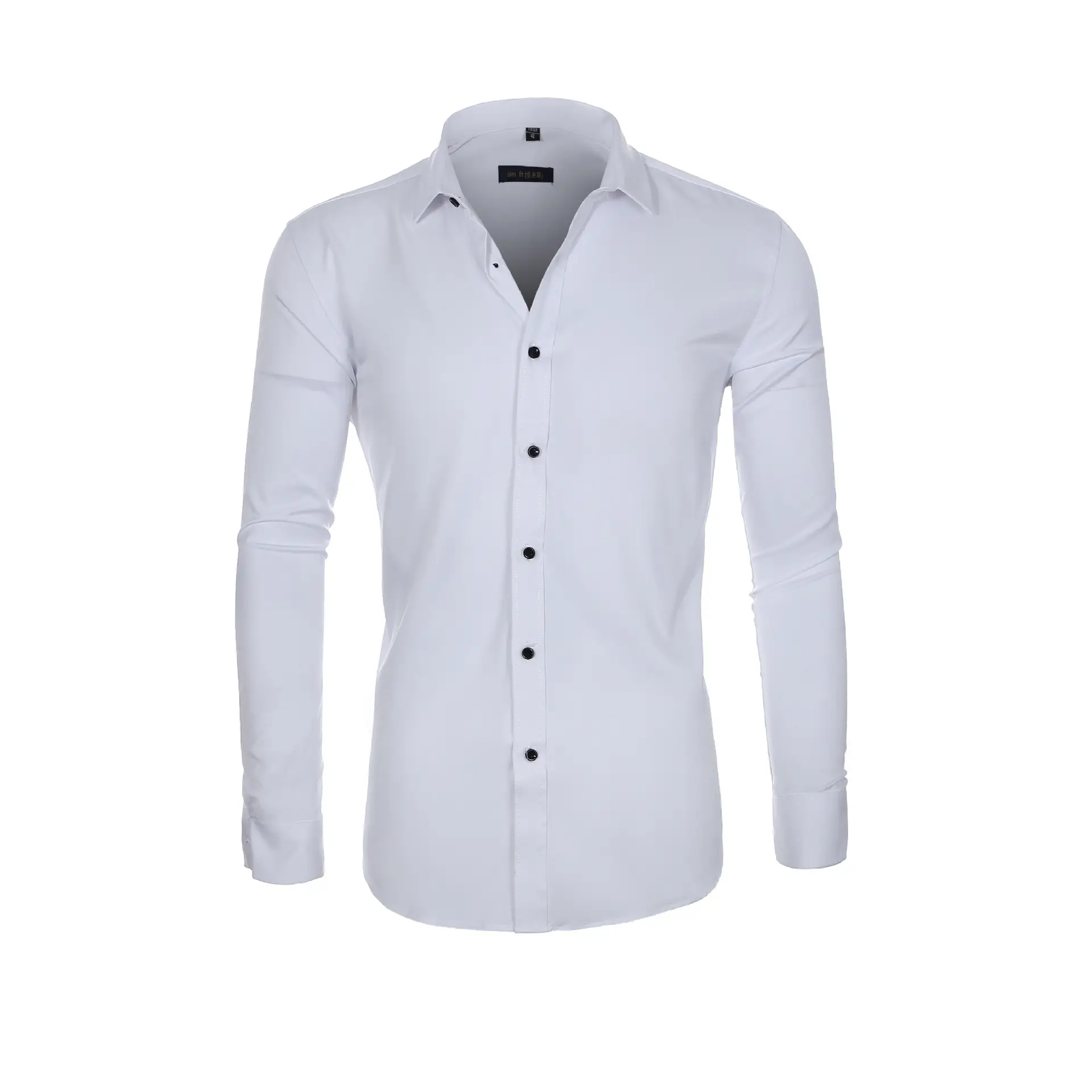 Men's Long Sleeve Black Business Shirt 2-720 Black - Image 20