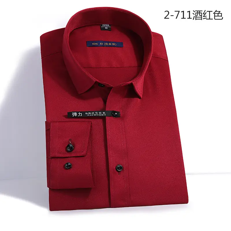 Men's Long Sleeve Black Business Shirt 2-720 Black - Image 5