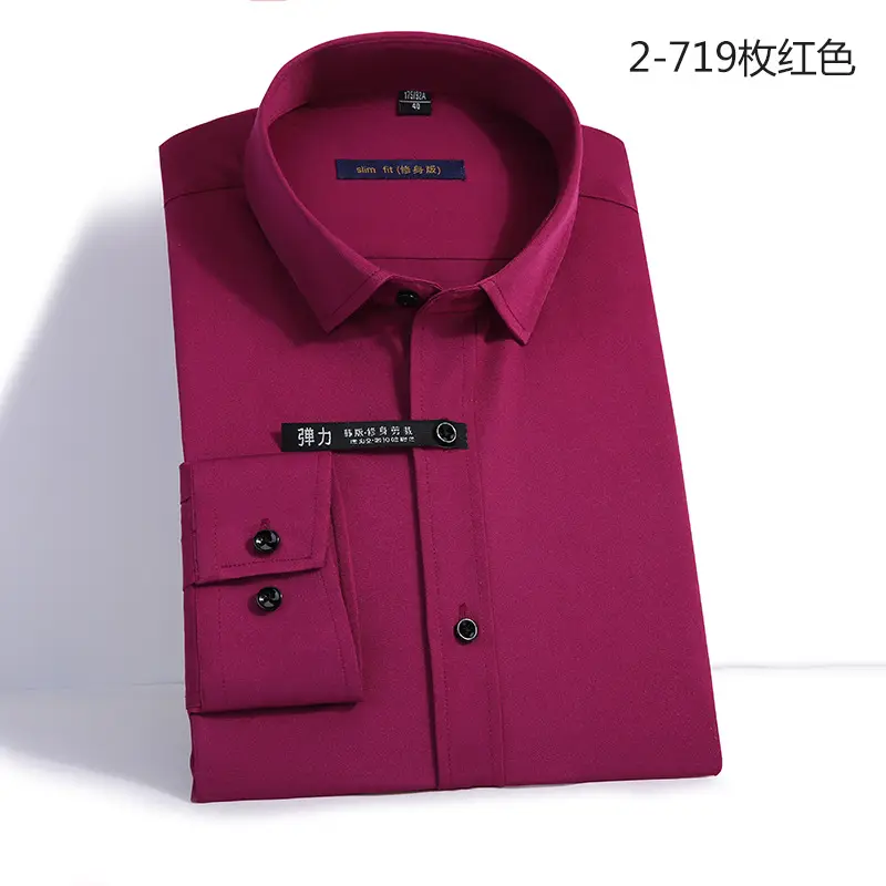 Men's Long Sleeve Black Business Shirt 2-720 Black - Image 6