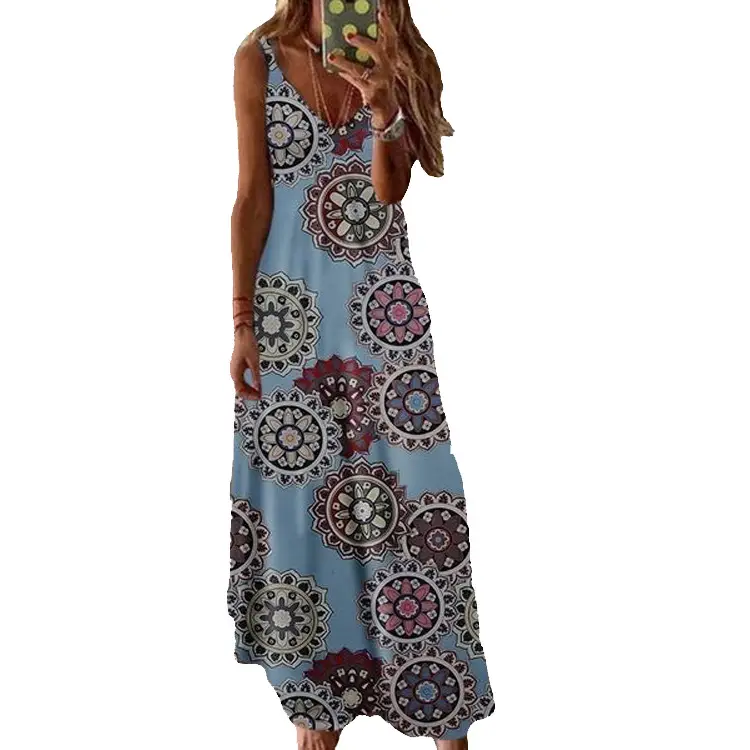 2021 Purple Floral Spaghetti Strap Summer Dress - Image 10
