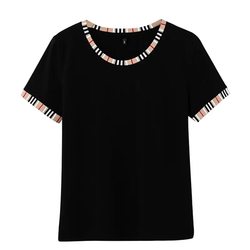Women Korean Style White Striped T-Shirt Slim Fit 2025 - Image 4