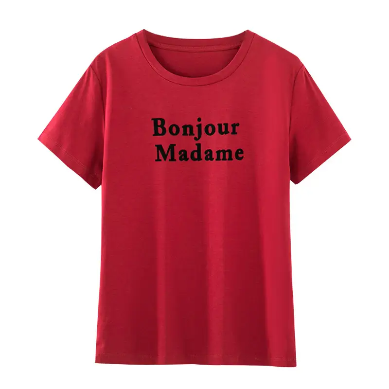 Women Black "Bonjour Madame" T-Shirt 8901