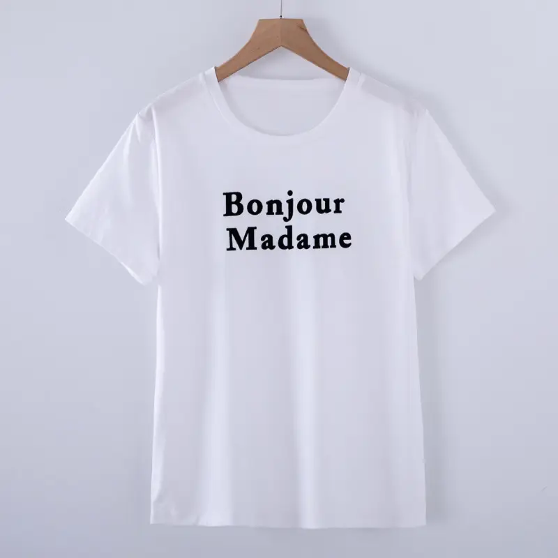 Women Black "Bonjour Madame" T-Shirt 8901
