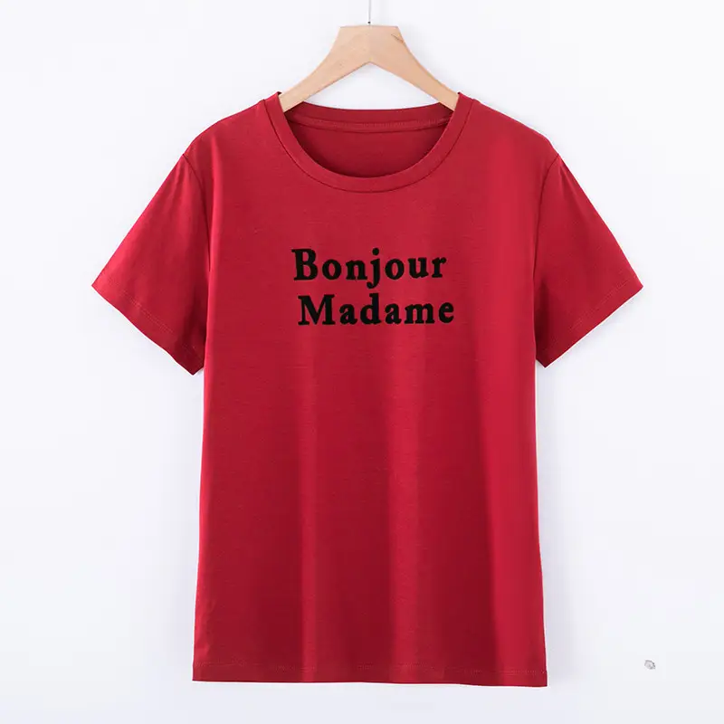 Women Black "Bonjour Madame" T-Shirt 8901