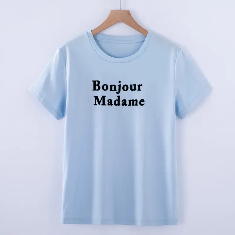 Women Black "Bonjour Madame" T-Shirt 8901