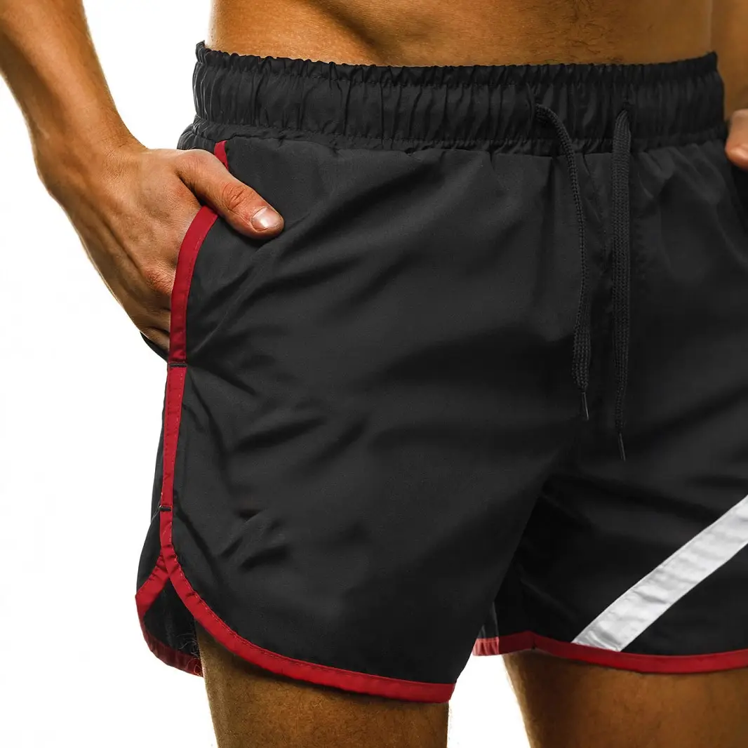 2020 Men's Maroon Striped Shorts Casual Beach Wear - Image 4