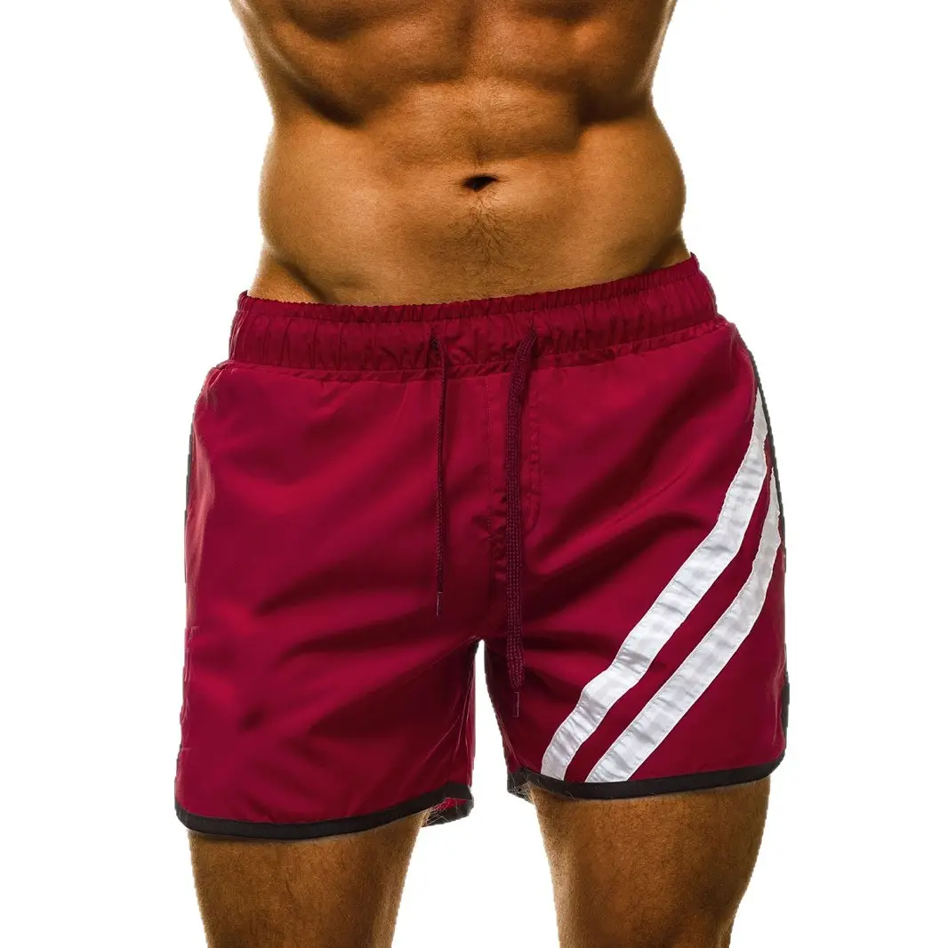 2020 Men's Maroon Striped Shorts Casual Beach Wear - Image 6