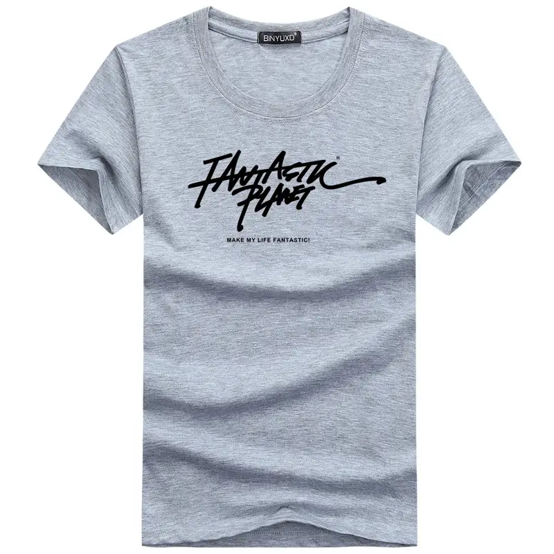Men Korean Base Short Sleeve T-Shirt White 2018 - Image 7