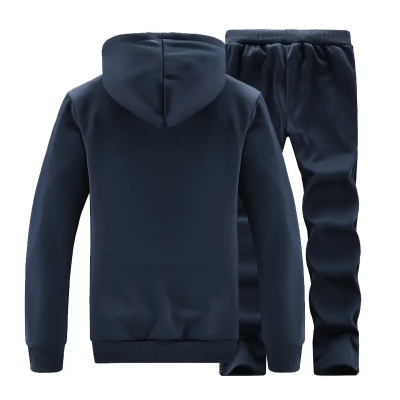 Men's 2020 Spring Hooded Sweatshirt & Pants Set Grey - Image 8