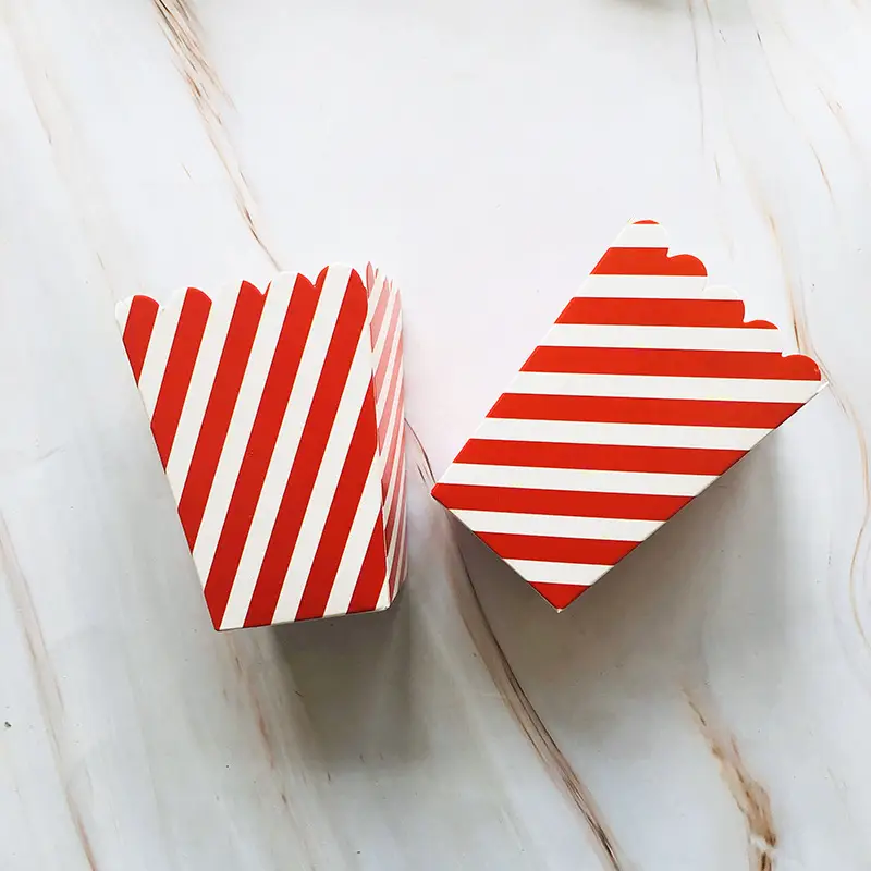 Popcorn Box Hot Stamped Pink Striped Decor - Image 14