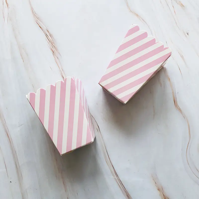 Popcorn Box Hot Stamped Pink Striped Decor - Image 18