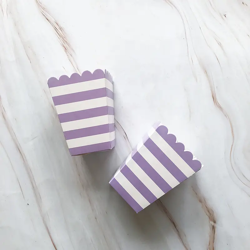 Popcorn Box Hot Stamped Pink Striped Decor - Image 23