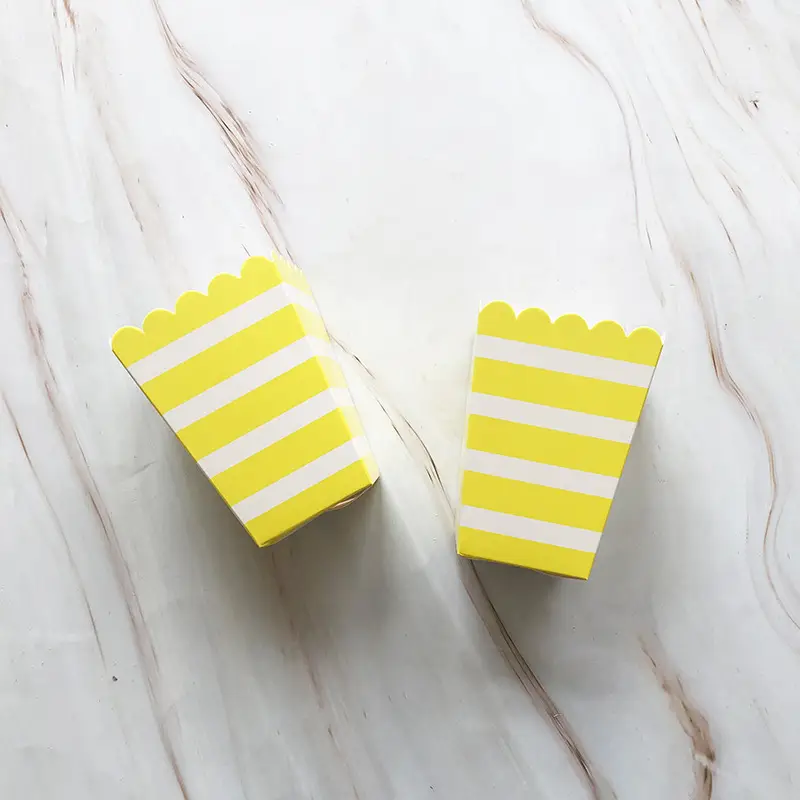 Popcorn Box Hot Stamped Pink Striped Decor - Image 26