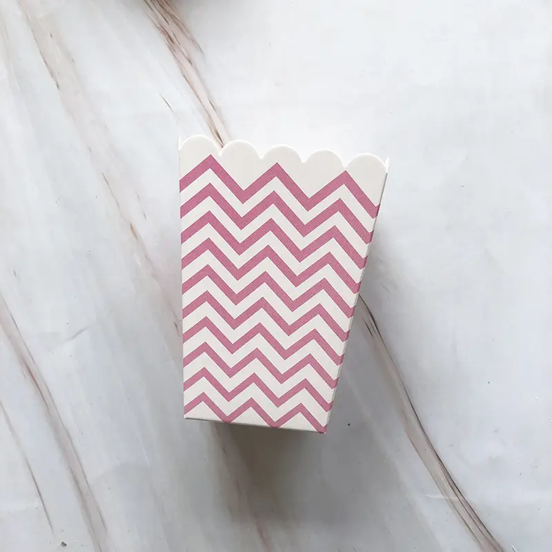 Popcorn Box Hot Stamped Pink Striped Decor - Image 28