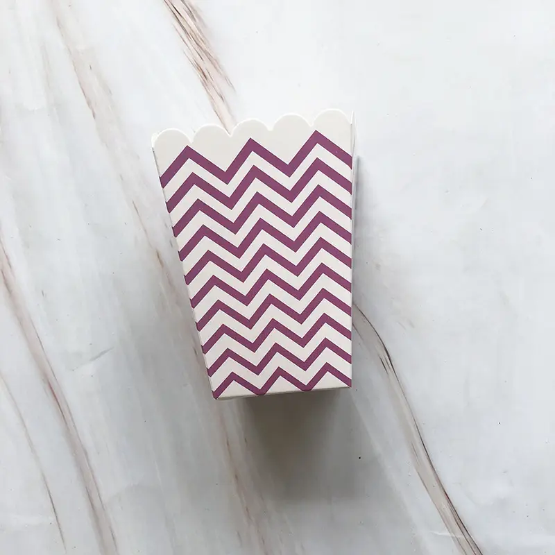 Popcorn Box Hot Stamped Pink Striped Decor - Image 29