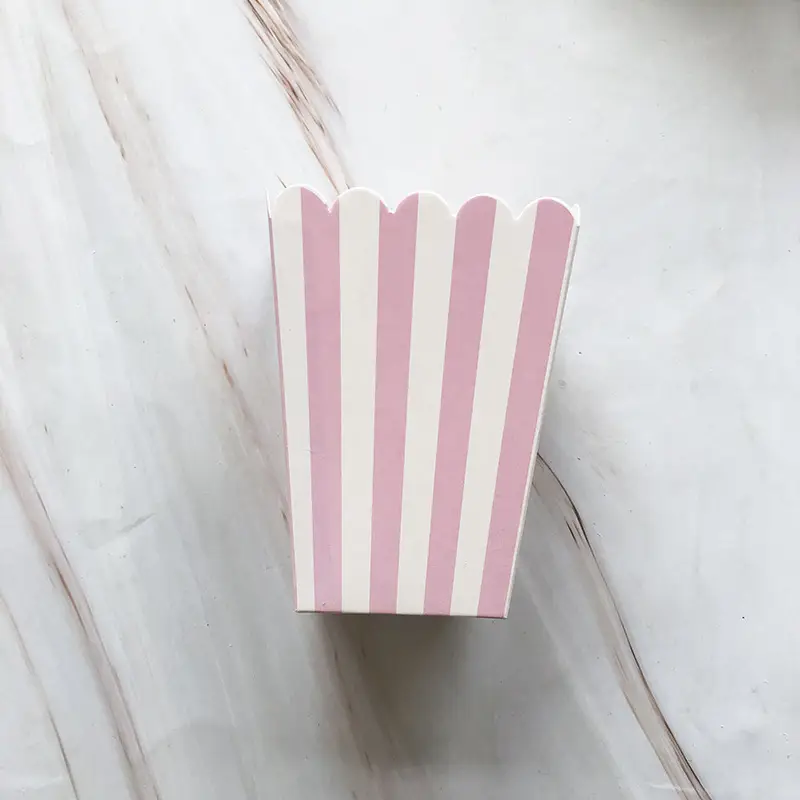Popcorn Box Hot Stamped Pink Striped Decor - Image 37